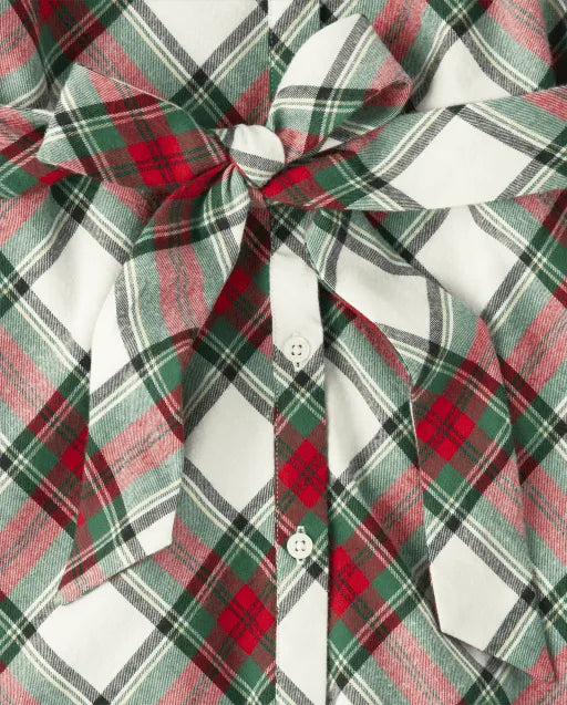 Womens Matching Family Plaid Shirt Dress - Family Celebrations