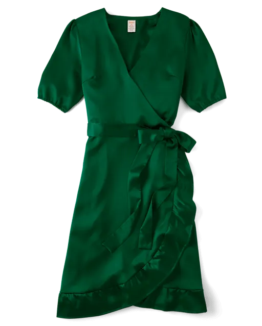 Womens Mommy And Me Ruffle Wrap Dress - All Dressed Up