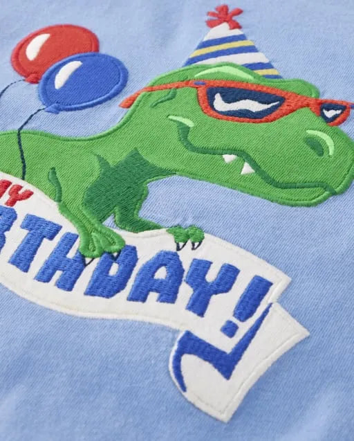 Boys Embroidered Dino Top - Birthday Boutique