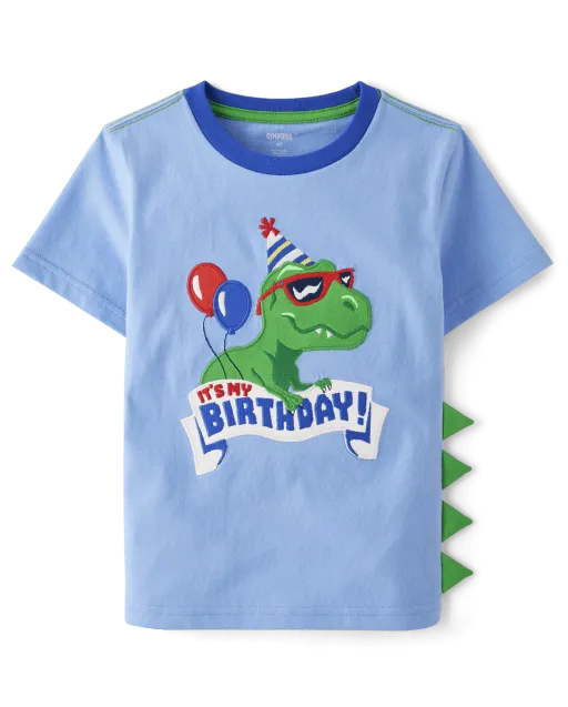 Boys Embroidered Dino Top - Birthday Boutique