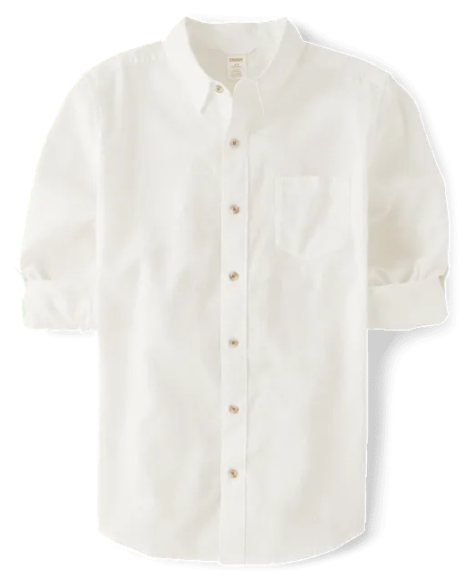 Mens Dad And Me Linen-Blend Button Up Shirt