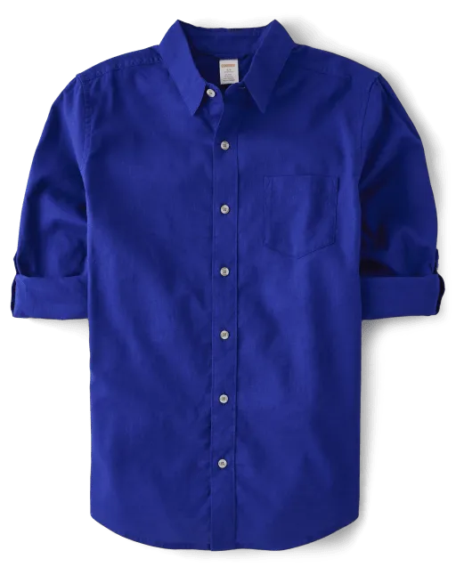 Mens Dad And Me Linen-Blend Button Up Shirt