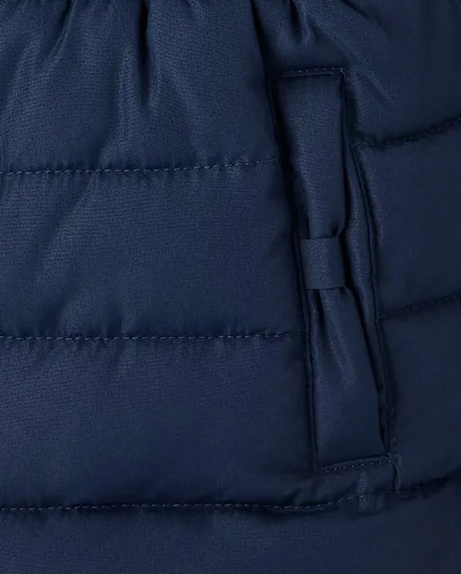 Girls Long Puffer Jacket - Little Essentials