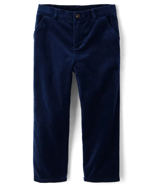 Boys Velvet Dress Pants - Royal Christmas
