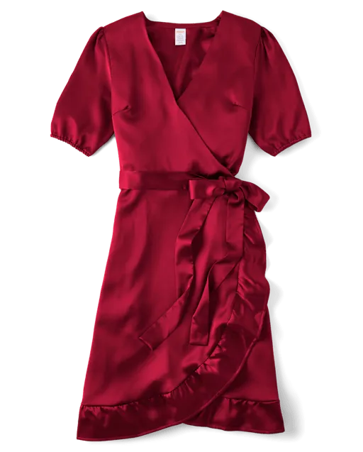 Womens Mommy And Me Ruffle Wrap Dress - All Dressed Up