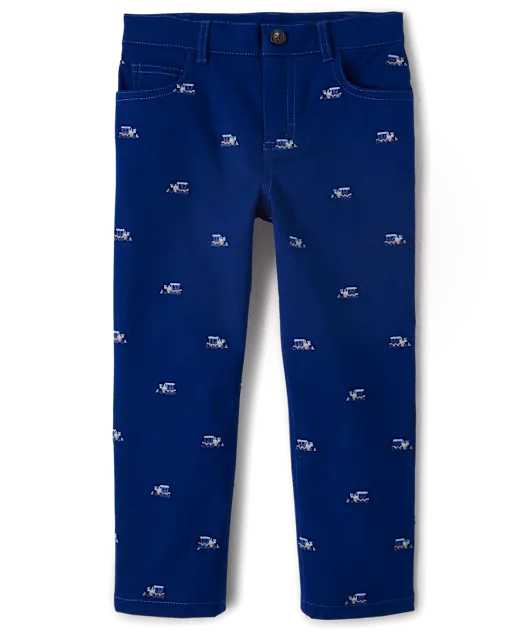 Boys Schiffli Train Pants - Little Snowflake