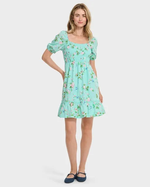 Womens Mommy And Me Floral Tiered Dress - Spring Celebrations