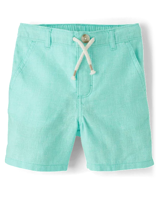 Kids Linen-Blend Pull On Shorts