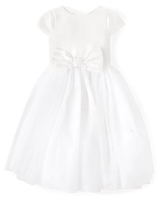 Girls Bow Tulle Dress - Special Occasions