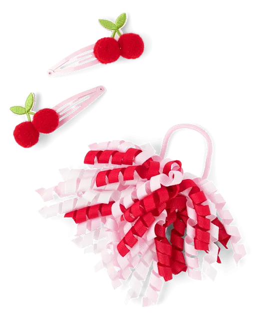 Girls Cherry 3-Piece Hair Set - Sweet Summer