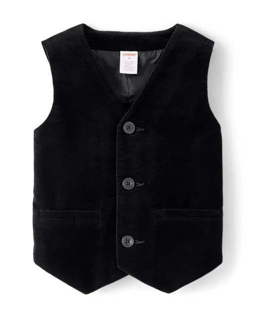 Boys Velvet Vest - Royal Christmas