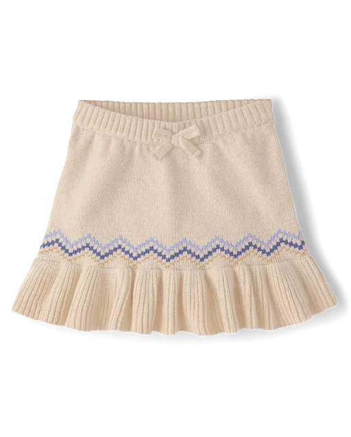 Girls Fairisle Peplum Sweater Skirt - First Frost