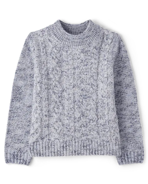 Girls Stitched Mock Neck Sweater - First Frost