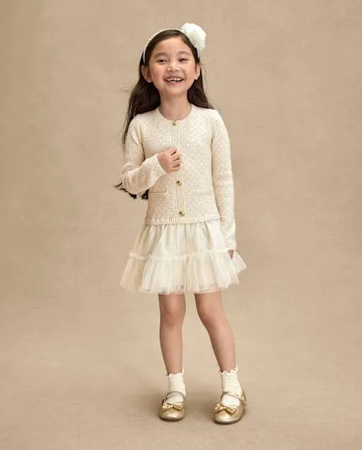 Girls Faux Pearl Sequin 3-Piece Hair Set - Royal Christmas
