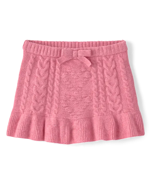 Girls Heart Cable Knit Peplum Sweater Skirt - Mon Cheri