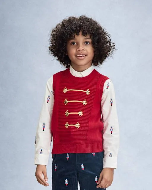 Boys Embroidered Button Sweater Vest - New York City Ballet by GYMBOREE