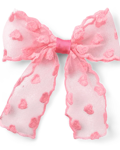 Girls Heart Bow Hair Clip 3-Pack - Mon Cheri