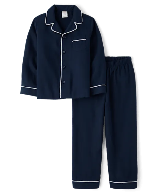 Kids Matching Family Contrast Flannel Pajamas