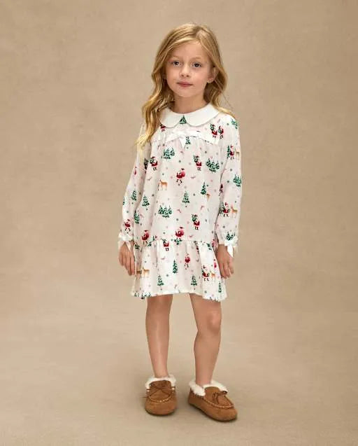 Girls Santa Flannel Nightgown