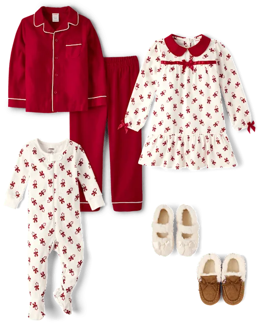 Baby Candy Cane Thermal Footed One Piece Pajamas