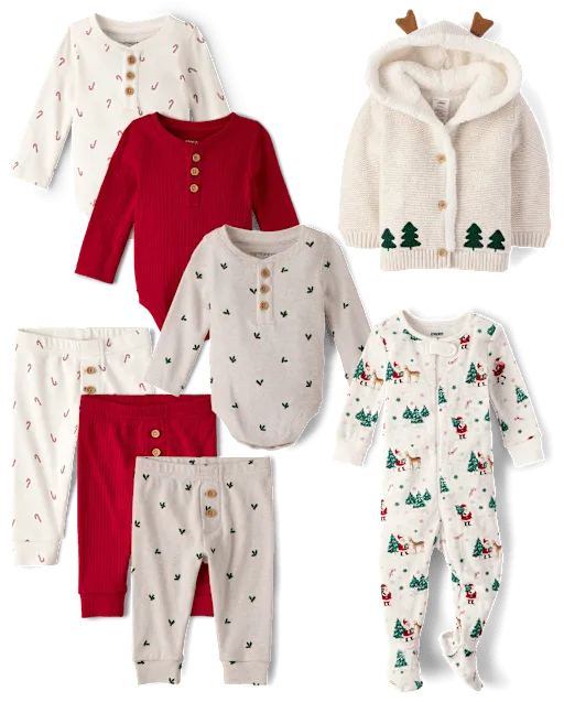 Baby Santa Thermal Footed One Piece Pajamas