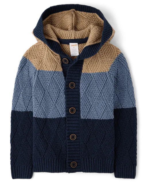 Boys Colorblock Cardigan - First Frost
