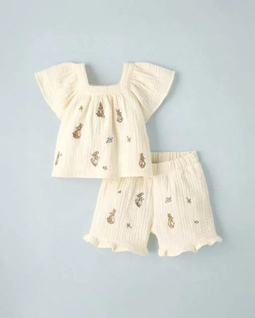 Baby Girls Peter Rabbit™ Flutter Gauze 2-Piece Outfit Set