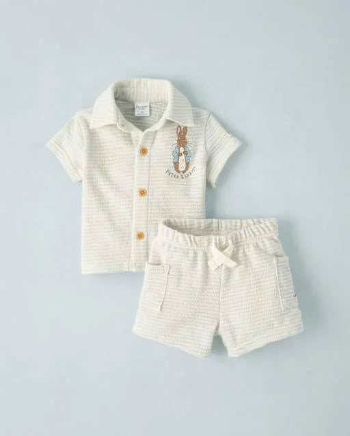Baby Boys Peter Rabbit™ Embroidered Terry 2-Piece Outfit Set