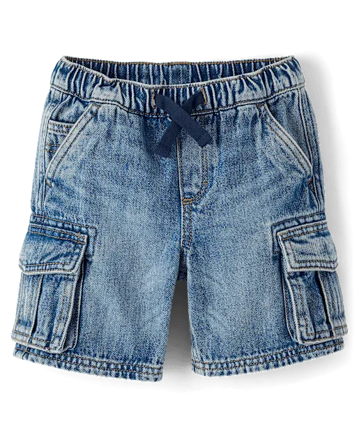 Boys Denim Pull On Cargo Shorts - Little Essentials