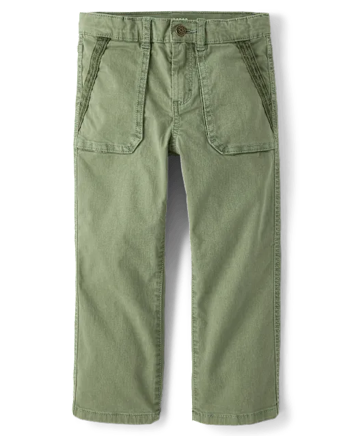 Boys Garment Dyed Cargo Pants - Driftwood Bay