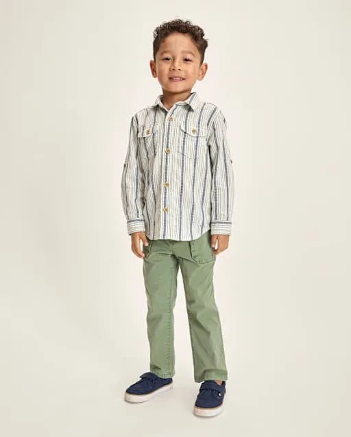 Boys Garment Dyed Cargo Pants - Driftwood Bay