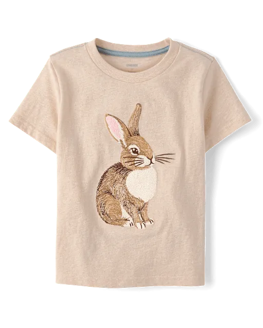 Boys Embroidered Bunny Top - Enchanted Garden