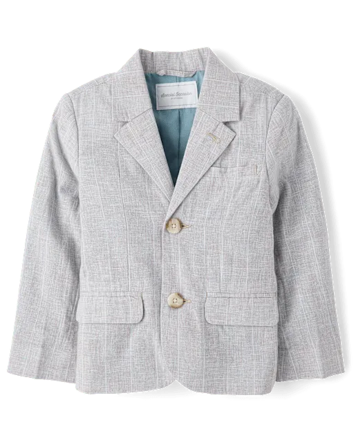 Boys Striped Linen-Blend Blazer - Special Occasions