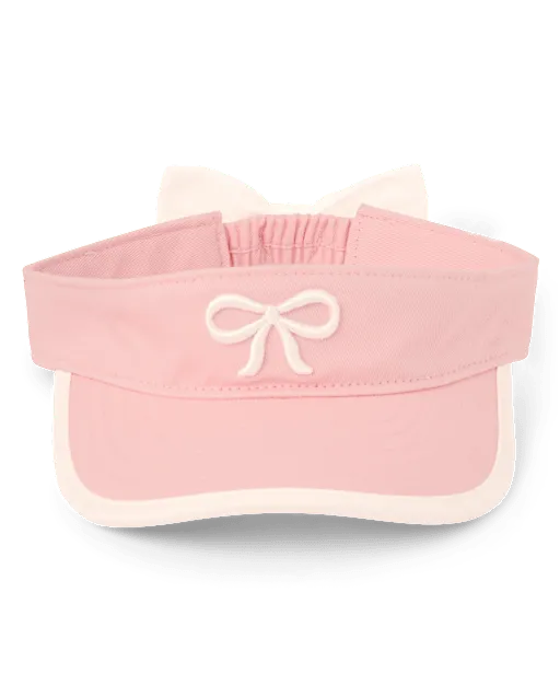 Girls Embroidered Bow Visor Hat - Club House