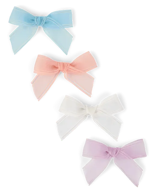 Girls Bow Hair Clip 4-Pack - Enchanted Garden