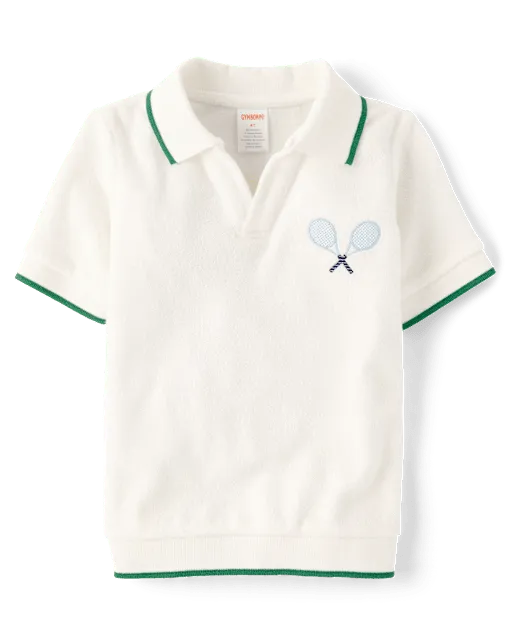 Kids Embroidered Tennis Terry Polo - Club House