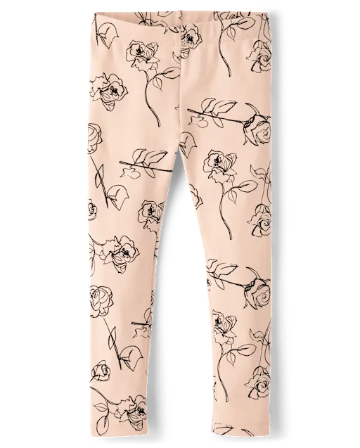 Girls Rose Leggings - Petit Paris