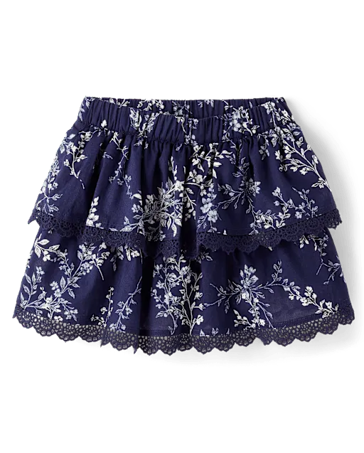 Girls Floral Tiered Skort - Driftwood Bay