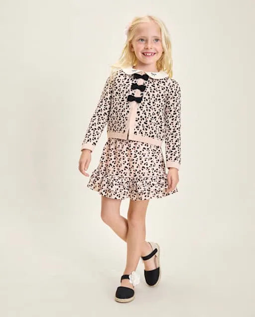 Girls Leopard Ruffle Skort - Petit Paris