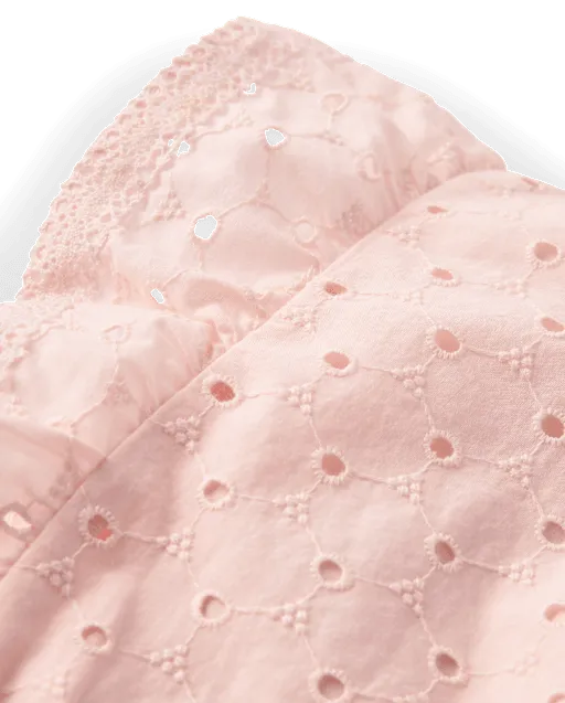 Girls Flutter Eyelet Tiered Dress - Enchanted Garden