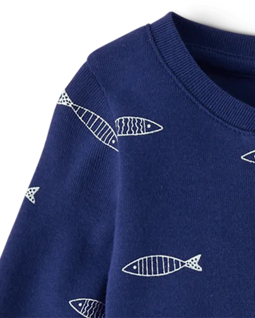Baby Boys Fish Henley Bodysuit 3-Pack