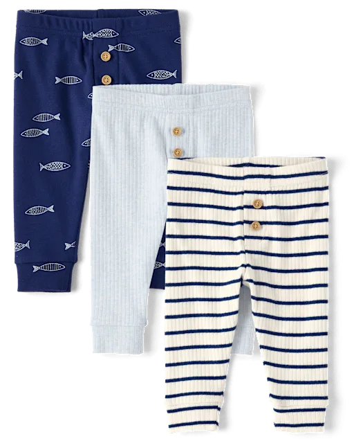 Baby Boys Fish Pants 3-Pack