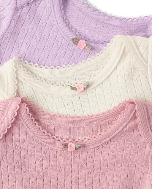 Baby Girls Pointelle Bodysuit 3-Pack