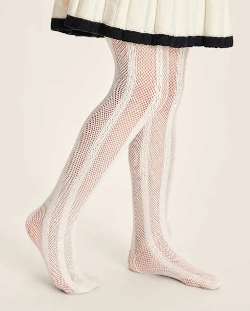 Girls Mesh Microfiber Tights - Petit Paris