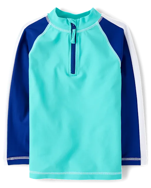 Boys Colorblock Quarter Zip Rashguard - Swim Shop
