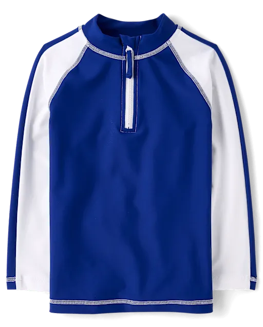 Boys Colorblock Quarter Zip Rashguard - Swim Shop