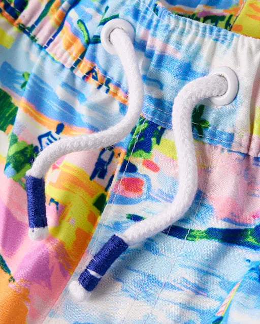 Boys Vacation Postcard Swim Trunks - Swim Shop
