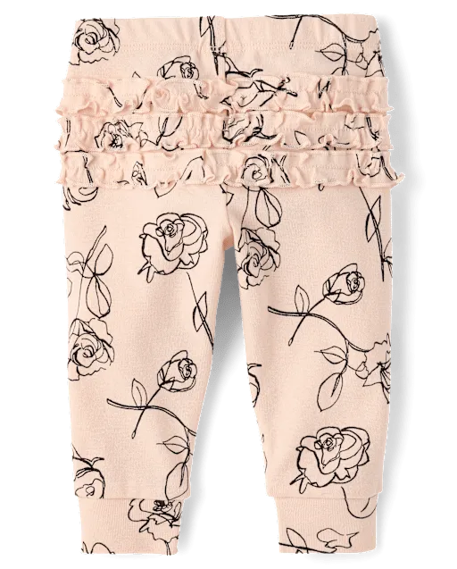 Baby Girls Rose Ruffle Leggings 3-Pack