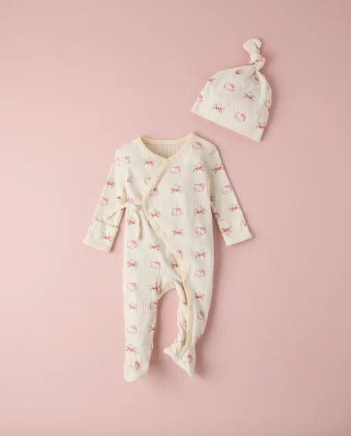 Baby Girls Hello Kitty® Floral Pointelle 2-Piece Outfit Set