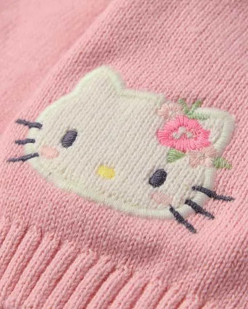Baby Girls Hello Kitty® Applique Floral Cardigan